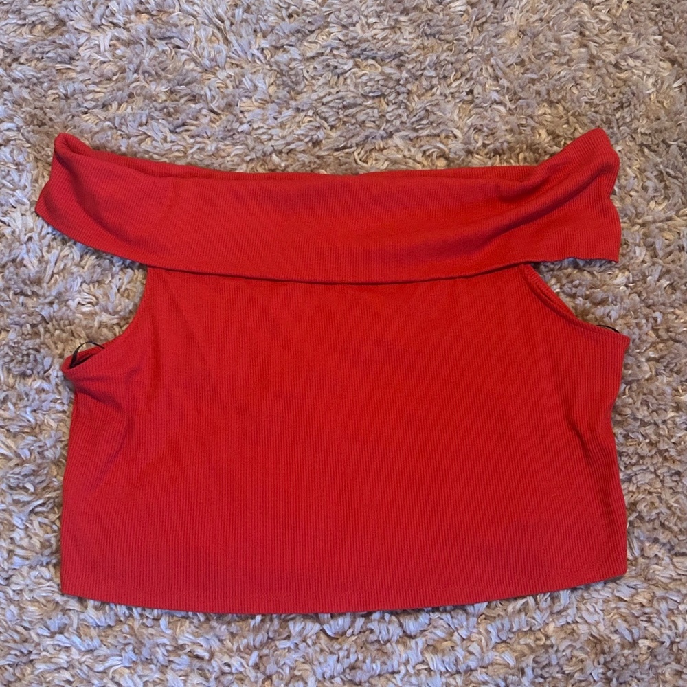 H&M Sleeveless Boat Neck Rib Knit Cropped Top - Size XL